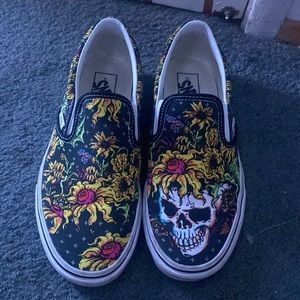 Vans Sunflower Skull Slip On